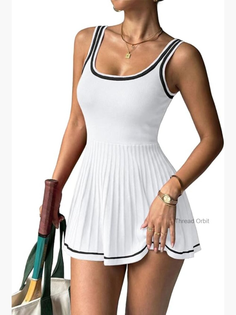 Knit Athletic Tennis Dress Mini Pleated Golf Active Workout Sleeveless A-line